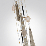 Люстра подвесная с 8-ю шарообразными плафонами из белого стекла с подвесками из камня и кисточками Agatelle варинант исполнения - 7 | Loft Concept в Москве