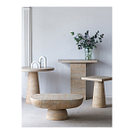 Столик кофейный кремового цвета с овальной столешницей и круглым основанием Cream Dalmen Table варинант исполнения - 8 | Loft Concept в Москве