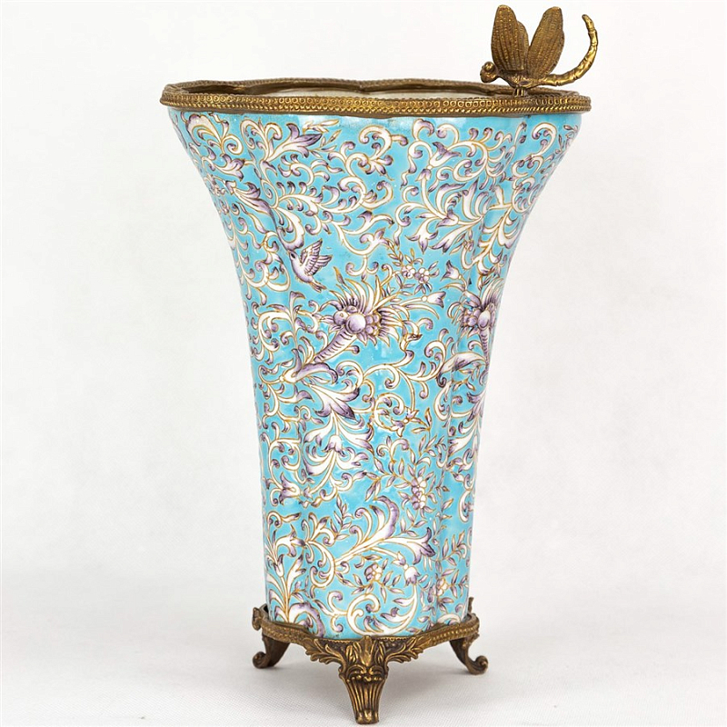   Blue Ornament & Dragonfly Vase     | Loft Concept 