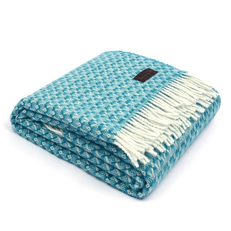 Плед BRIAS TRIANGLE 1510 Marzotto Голубой в Москве | Loft Concept 