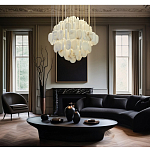 Люстра с овальными подвесками из натурального камня Spatial Composition варинант исполнения - 7 | Loft Concept в Москве