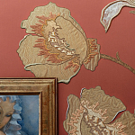 Обои с вышивкой ручной работы Deco Flowers Original colourway on wool sateen варинант исполнения - 2 | Loft Concept в Москве