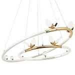 Кольцевая люстра с декором в виде бабочек Glass Butterflies Two Rings Chandelier варинант исполнения - 1 | Loft Concept в Москве