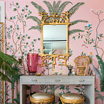 Обои ручная роспись Amazonia Florence Pink dyed silk варинант исполнения - 4 | Loft Concept в Москве