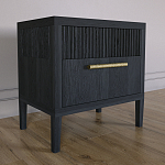 Прикроватная Тумбочка Primo с двумя ящиками Черный дуб варинант исполнения - 5 | Loft Concept в Москве