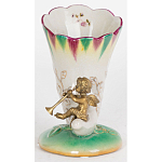 Ваза из фарфора с бронзовой фигуркой ангела Eden Garden porcelain and bronze варинант исполнения - 1 | Loft Concept в Москве