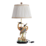 Настольная лампа с абажуром и основанием в виде двух цапель Porcelain Heron Lamp варинант исполнения - 1 | Loft Concept в Москве