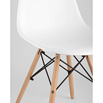 Пластиковый стул на ножках из массива бука Eames White  варинант исполнения - 2 | Loft Concept в Москве