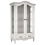 Витрина белая двухдверная с 4-мя полками и 2-мя ящиками в стиле прованс White Provence варинант исполнения - 1 | Loft Concept в Москве