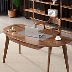 Стол рабочий округлой формы с ящиком  Working Moonnut Table варинант исполнения - 2 | Loft Concept в Москве