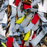 Ковер прямоугольный разноцветный из джинсовой одежды Zero Waste варинант исполнения - 3 | Loft Concept в Москве