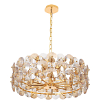 Люстра круглая золотого цвета с круглыми хрустальным элементами Solyria варинант исполнения - 3 | Loft Concept в Москве