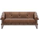 Трехместный диван Duncan винтажная коричневая кожа варинант исполнения - 1 | Loft Concept в Москве