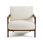 Кресло с обивкой из белого букле Armchair White Boucle варинант исполнения - 4 | Loft Concept в Москве