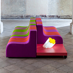 Дизайнерский кофейный стол на круглых ножках Poltronova T02 Pink Coffee Table варинант исполнения - 11 | Loft Concept в Москве