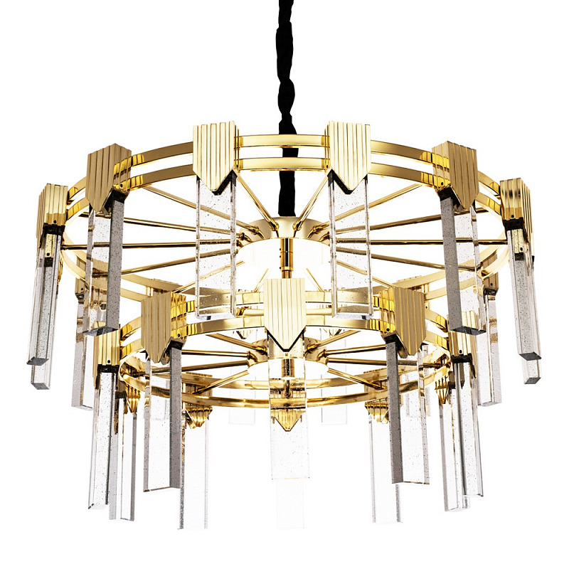       Glass Rectangles Gold Chandelier 76       | Loft Concept 