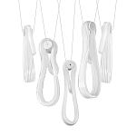 Подвесной светильник белого цвета с 6-ю изогнутыми плафонами Flow Loop варинант исполнения - 8 | Loft Concept в Москве