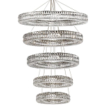 Многоярусная Люстра Elizabeth Хром Вертикальная композиция из пяти хрустальных светильников варинант исполнения - 1 | Loft Concept в Москве