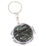 Зеркало брелок карманное двухстороннее из натурального камня Серафинит Stone Mirrors варинант исполнения - 5 | Loft Concept в Москве