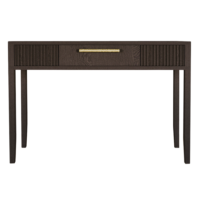 Элегантная Консоль Primo с выдвижным ящиком Темный орех Темный дуб Золотой в Москве | Loft Concept 