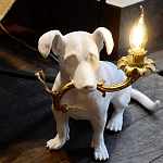 Настольная лампа в виде щенка Puppy White Table Lamp варинант исполнения - 5 | Loft Concept в Москве