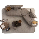 Угловой диван Calypso с поворотным механизмом и пуфом   варинант исполнения - 6 | Loft Concept в Москве