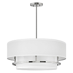 Потолочный светильник с двухслойным белым текстильным абажуром Hinkley варинант исполнения - 9 | Loft Concept в Москве