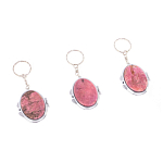 Зеркало брелок складное двухстороннее из натурального камня Родонит Stone Mirrors варинант исполнения - 4 | Loft Concept в Москве