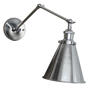 БРА 20TH C LIBRARY SINGLE SCONCE SILVER II