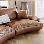 Диван кожаный с каркасом из массива дерева Medieval Furniture варинант исполнения - 6 | Loft Concept в Москве