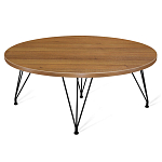 Стол журнальный c коричневой круглой столешницей на четырех черных ножках Charm Coffee Table варинант исполнения - 1 | Loft Concept в Москве