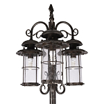 Уличный фонарь с тремя стеклянными плафонами и коваными элементами Elysian Lanterns варинант исполнения - 4 | Loft Concept в Москве