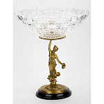 Чаша стеклянная прозрачная на бронзовой подставке с фигуркой девушки Eden Garden варинант исполнения - 3 | Loft Concept в Москве