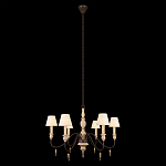 Люстра на металлическом основании с 6-ю белыми тканевыми абажурами Terrain варинант исполнения - 3 | Loft Concept в Москве