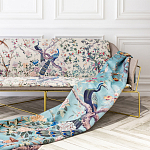 Трехместный диван на металлическом каркасе с цветочным принтом в стиле шинуазри Chinoiserie Birds on a Tree Sofa варинант исполнения - 8 | Loft Concept в Москве