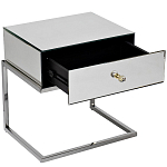 Тумбочка зеркальная с ящиком Mirror Chrome Cabinet варинант исполнения - 2 | Loft Concept в Москве