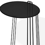 Стол журнальный круглый со столешницей из стекла Gold and Black Marble варинант исполнения - 3 | Loft Concept в Москве