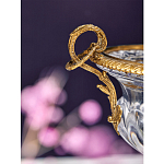 Чаша из прозрачного стекла с бронзовой подставкой и ручками Eden Garden варинант исполнения - 3 | Loft Concept в Москве