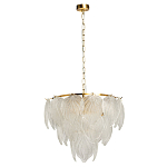 Люстра на цепи с прозрачными стеклянными подвесками в виде листьев Textured Glass Chandelier варинант исполнения - 2 | Loft Concept в Москве