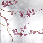 Обои ручная роспись Cherry Tree Special Colourway on Sterling Silver gilded paper варинант исполнения - 1 | Loft Concept в Москве