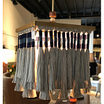 Люстра квадратная плетеная с бахромой Wicker Square Chandelier with Tassels варинант исполнения - 3 | Loft Concept в Москве