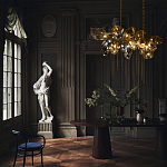 Люстра подвесная с 22-мя гранёными стеклянными плафонами с вертикальными подвесками Gilded Mirage  варинант исполнения - 9 | Loft Concept в Москве