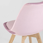 Стул с мягким велюровым сиденьем Arvika Pink варинант исполнения - 6 | Loft Concept в Москве