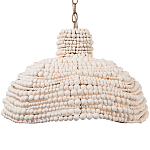 Подвесной светильник в виде купола декорированный белыми деревянными бусинами White Wooden Beads Hanging Lamp варинант исполнения - 1 | Loft Concept в Москве