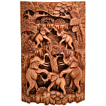 Панно из дерева пирамида из слонов Panel With Animals варинант исполнения - 1 | Loft Concept в Москве