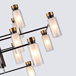 Люстра потолочная с 16-ю цилиндрическими плафонами из стекла и черным каркасом Noir Poise варинант исполнения - 2 | Loft Concept в Москве