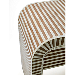 Тумбочка прикроватная с ящиком Tofino Stripes Bone Inlay Bedside Beige варинант исполнения - 4 | Loft Concept в Москве