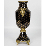 Ваза черного цвета из фарфора с золотистым узором и бронзовыми элементами Eden Garden porcelain and bronze варинант исполнения - 2 | Loft Concept в Москве