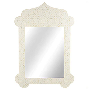 Зеркало Bone Inlay Dome Mirror beige
