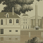 Обои ручная роспись Monuments of Paris Terre Foncée on scenic paper варинант исполнения - 3 | Loft Concept в Москве